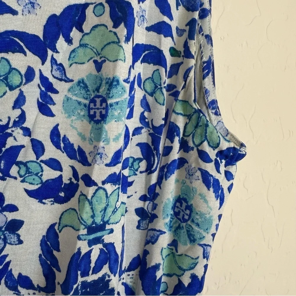 Tory Burch Blue Printed silk jersey Midi dress